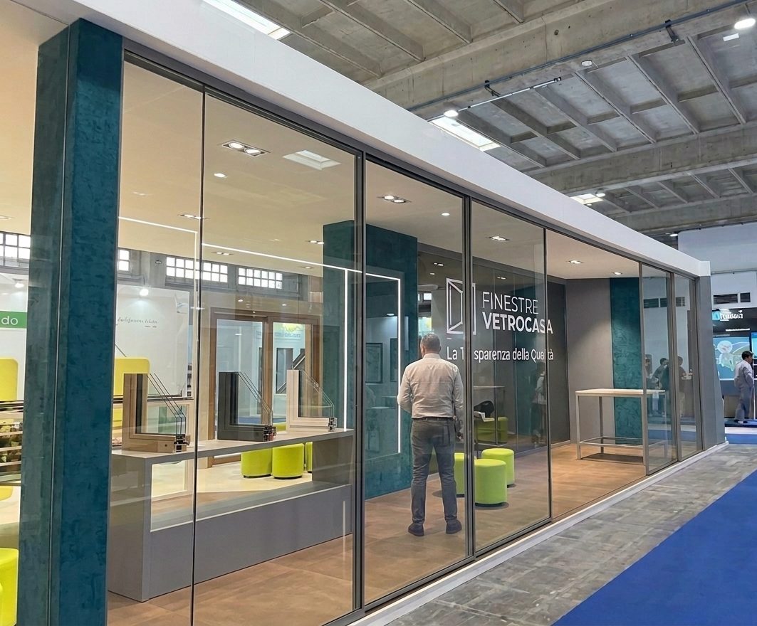 Stand espositivo vetrato realizzato su misura